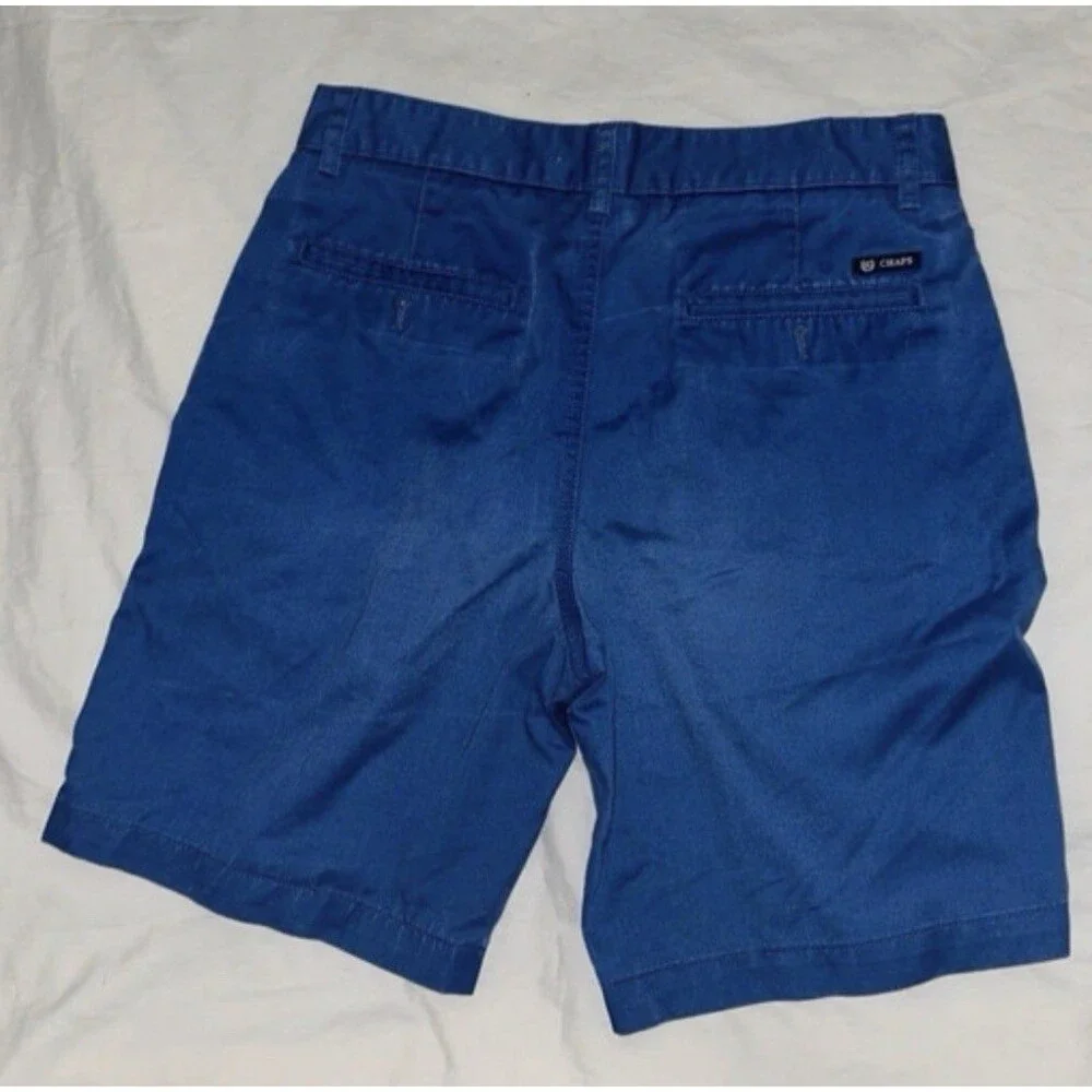 Chaps Easy Care Blue Chino Shorts Men’s Flat Front Pockets Zip Solid